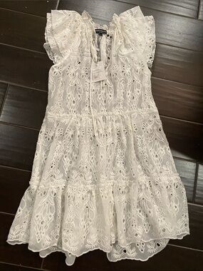 Generation Love White Eyelet Ruffle Tiered Dress NWT size small
